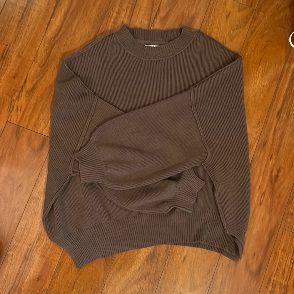 grey bandit brown sweater